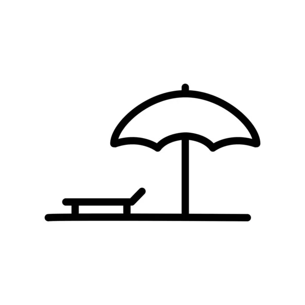Havuz Şemsiyesi Ikonu Vektörü Havuz Sandalyeleri Yüzme Havuzu Yüzme Çizgi — Stok Vektör