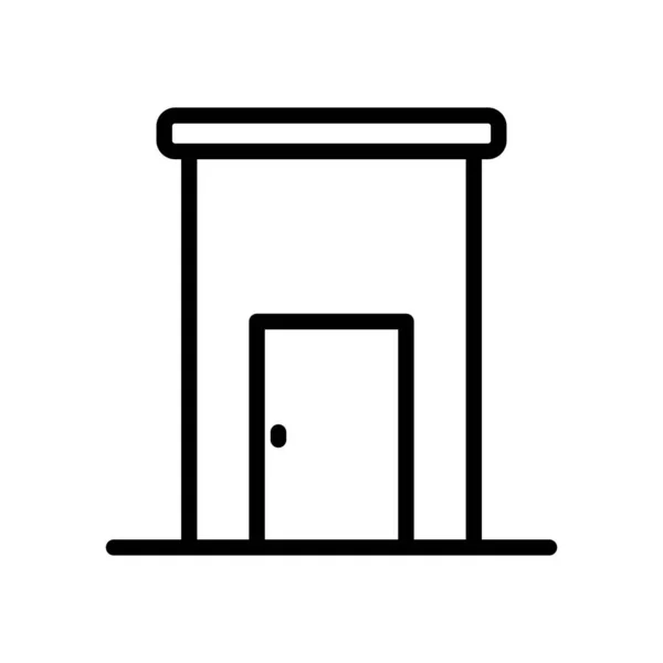 Badezimmersymbolvektor Türsymbol Zeilensymbolstil Einfache Design Illustration Editierbar — Stockvektor