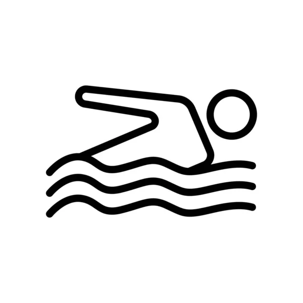 Swimmer Icon Vector Swimming Athlete Sport Line Icon Style Simple — Stock Vector