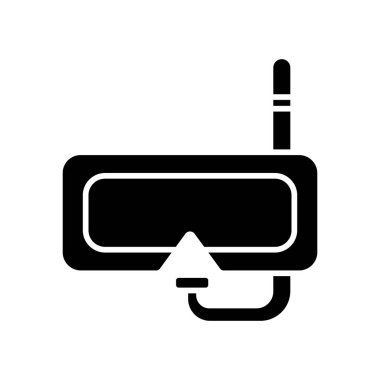 Yüzme gözlüğü ikon vektörü. Yüzme, spor. Katı ikon tarzı, kabartma. Basit tasarım illüstrasyon düzenlenebilir