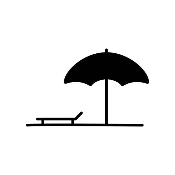 Havuz Şemsiyesi Ikonu Vektörü Havuz Sandalyeleri Yüzme Havuzu Yüzme Katı — Stok Vektör