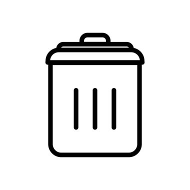 Çöp kutusu ikon vektörü. Temizlik, yerine çöp atmak, çevre temizliği, sağlıklı çevre. çizgi simgesi tarzı. Basit tasarım illüstrasyon düzenlenebilir