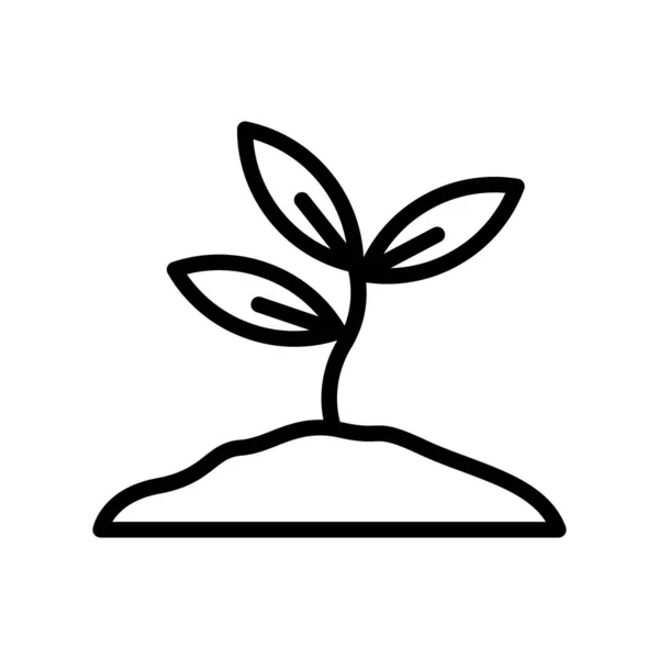 Вектор Иконок Растений Здоровой Окружающей Среды Экологии Стиль Значка Линии — стоковый вектор