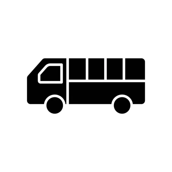 Bussikonvektorn Transport Landtransport Kollektivtrafik Fast Ikon Stil Glyf Enkel Design — Stock vektor