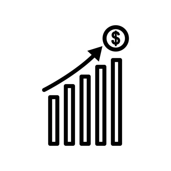 Vektor Ikony Grafu Šipkou Dolarem Obchodní Symbol Obchodní Cíl Styl — Stockový vektor