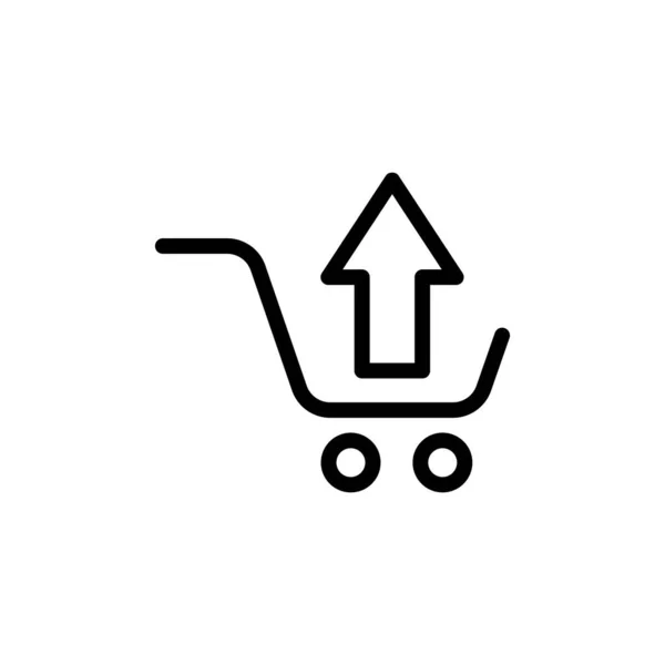 Shopping Cart Icon Vector Upload Selling Online Online Store Line — Stock Vector