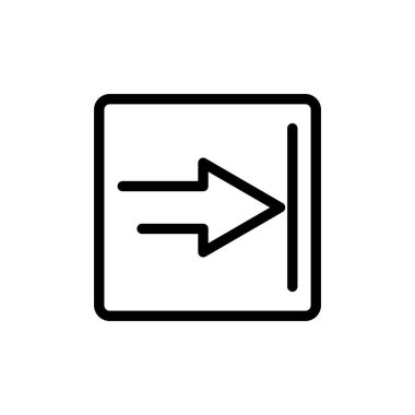 Dikdörtgenli sağ ok simgesi vektörü. Açık simge, ui-ux, web sitesi, başlat, piksel mükemmel. çizgi simgesi tarzı. Basit tasarım illüstrasyon düzenlenebilir