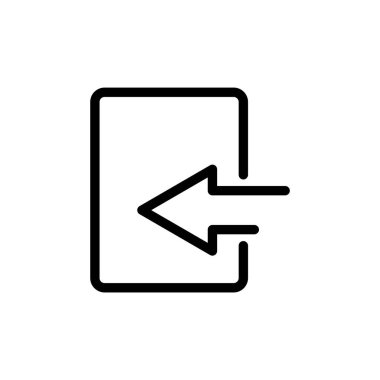 Dikdörtgenli sol ok simgesi vektörü. Yakın simge, ui-ux, web sitesi, başlat, piksel mükemmel. çizgi simgesi tarzı. Basit tasarım illüstrasyon düzenlenebilir