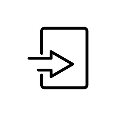 Dikdörtgenli sağ ok simgesi vektörü. Giriş simgesi, ui-ux, web sitesi, başlat, piksel mükemmel. çizgi simgesi tarzı. Basit tasarım illüstrasyon düzenlenebilir