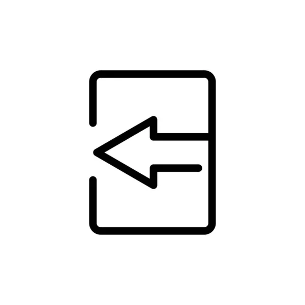 Flecha Izquierda Icono Vector Con Rectángulo Adecuado Para Icono Cierre — Archivo Imágenes Vectoriales