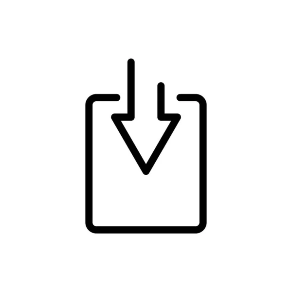 Flecha Abajo Vector Icono Con Rectángulo Adecuado Para Icono Descarga — Archivo Imágenes Vectoriales