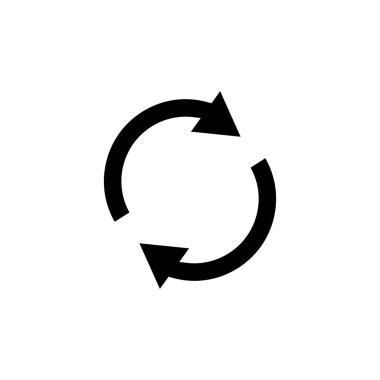 Ok simgesi vektörünü çember yapın. Tazeleme simgesi, güncelleme, ui-ux, web sitesi, başlangıç için uygun, piksel mükemmel. Katı ikon tarzı, kabartma. Basit tasarım illüstrasyon düzenlenebilir