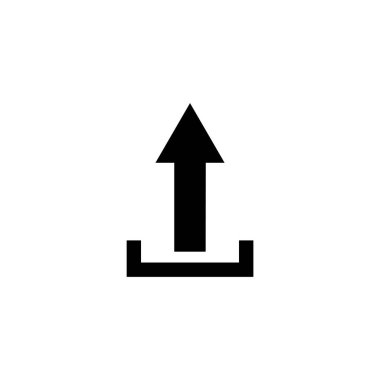 ok simgesi vektörünü yükselt. Gönderme simgesi, ui-ux, web sitesi, başlat, piksel mükemmel. Katı ikon tarzı, kabartma. Basit tasarım illüstrasyon düzenlenebilir