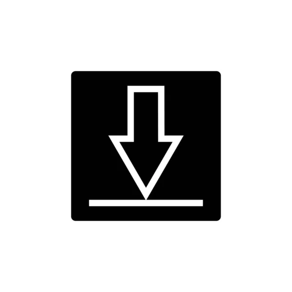 Omlaag Pijl Pictogram Vector Met Rechthoek Geschikt Voor Download Icoon — Stockvector