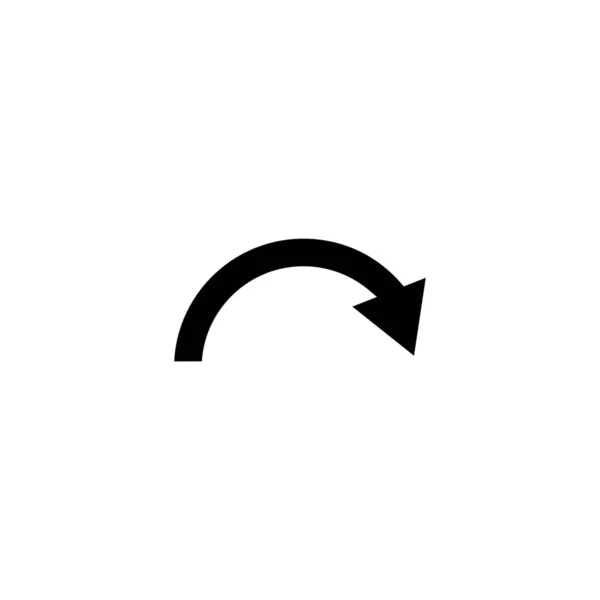 Rechts Pfeil Halbkreis Symbol Vektor Geeignet Für Das Nächste Symbol — Stockvektor