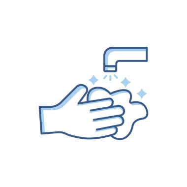 Elleri yıkama ikonu. İki ton ikonu tarzı. Basit tasarım düzenlenebilir