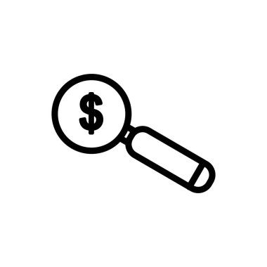 Dolarlı arama simgesi. Girişimci simgesi ve iş için uygun. çizgi simgesi tarzı. Basit tasarım düzenlenebilir