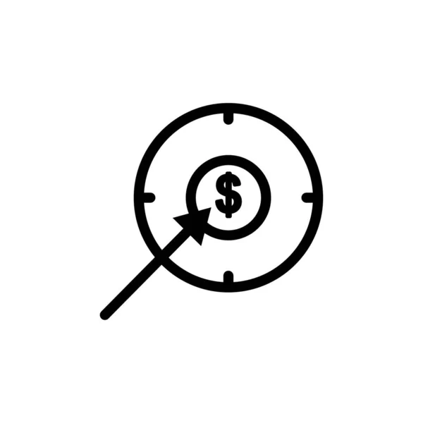 Target Icon Dollar Suitable Entrepreneur Icon Business Line Icon Style — Vector de stock