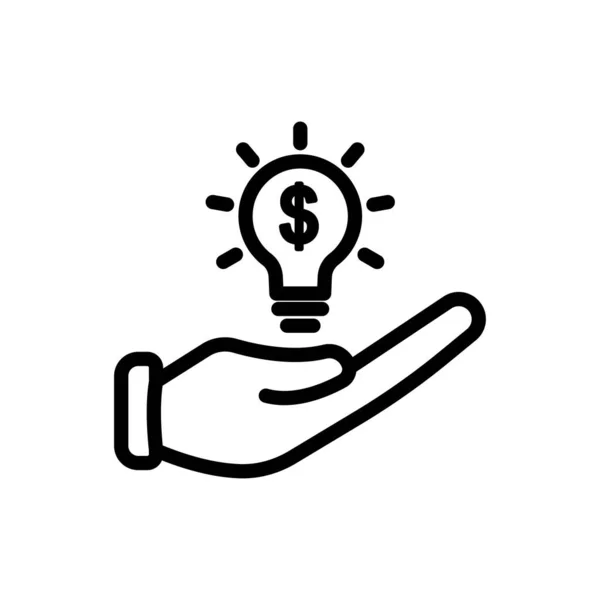 Hand Icon Light Bulb Dollar Suitable Entrepreneur Icon Business Line — Image vectorielle