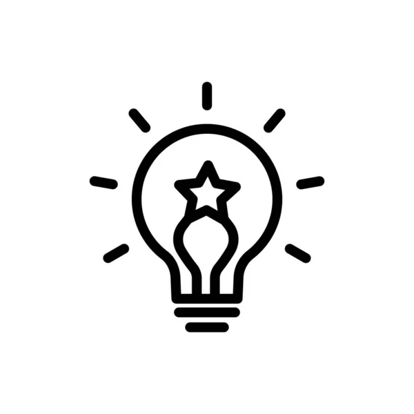 Light Bulb Icon Star Suitable Entrepreneur Icon Business Line Icon — Image vectorielle