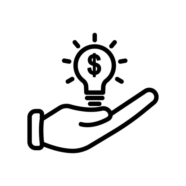 Hand Icon Light Bulb Dollar Suitable Entrepreneur Icon Business Line — Stock vektor