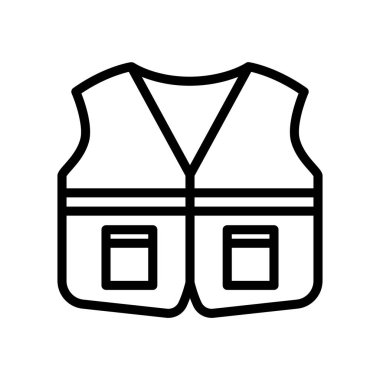 Yelek simgesi. Kıyafet ikonu için uygun. çizgi simgesi tarzı. Basit tasarım düzenlenebilir