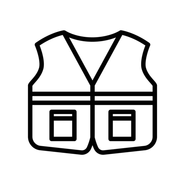 Значок Жилета Підходить Значка Одягу Стиль Лінії Піктограми Простий Дизайн — стоковий вектор