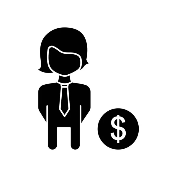 Businessman Icon Dollar People Suitable Entrepreneur Icon Business Solid Icon — ストックベクタ