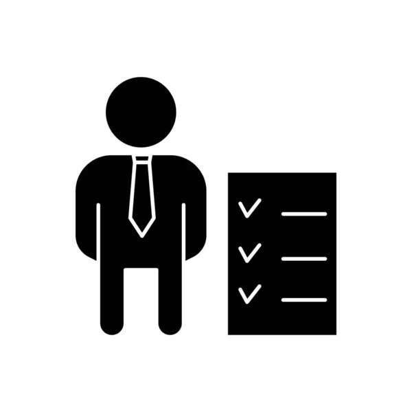 People Icon Check List Businessman Suitable Entrepreneur Icon Business Solid — Stock vektor