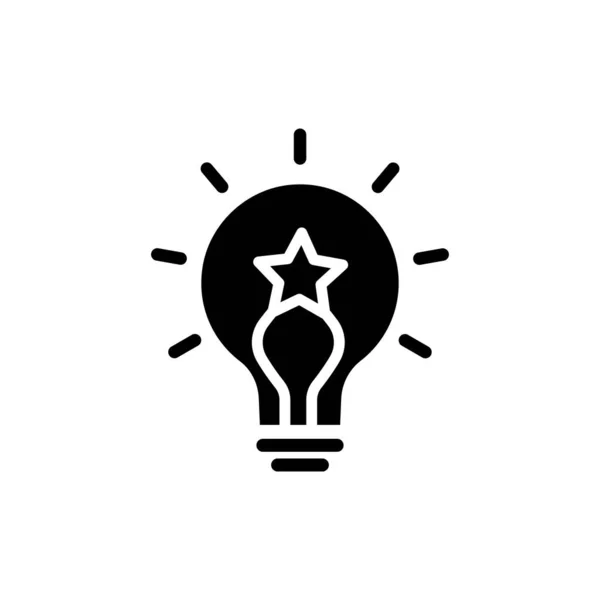 Light Bulb Icon Star Suitable Entrepreneur Icon Business Solid Icon — Vetor de Stock