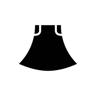 Etek ikonu. Kıyafet ikonu için uygun. Katı ikon tarzı, kabartma. Basit tasarım düzenlenebilir