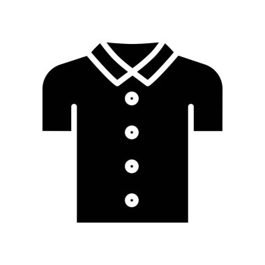 Gömlek ikonu. Kıyafet ikonu için uygun. Katı ikon tarzı, kabartma. Basit tasarım düzenlenebilir