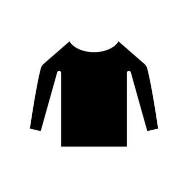 Uzun kollu gömlek ikonu. Kıyafet ikonu için uygun. Katı ikon tarzı, kabartma. Basit tasarım düzenlenebilir