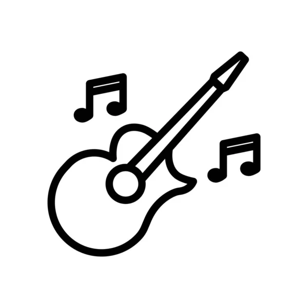 Guitar Icon Tone Icon Related Party Line Icon Style Simple - Stok Vektor