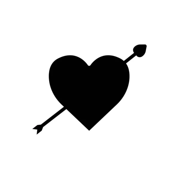Heart Icon Arrow Icon Related Wedding Solid Icon Style Glyph — Stockvektor