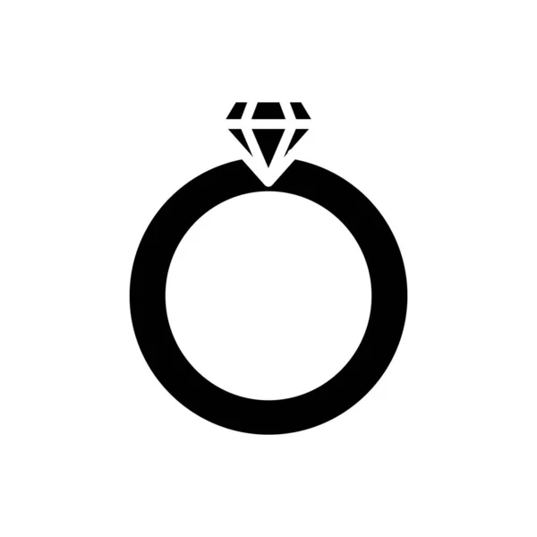 Mücevher Yüzük Ikonu Düğünle Ilgili Ikon Katı Ikon Tarzı Kabartma — Stok Vektör