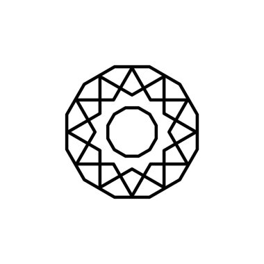 Çember Deseni Soyut Geometrik Tasarım Elementleri. Çizgi tarzı tasarım. Basit tasarım düzenlenebilir