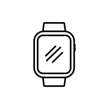 Akıllı saat ikonu. Elektronikle ilgili ikon, teknoloji. çizgi simgesi tarzı. Basit tasarım düzenlenebilir