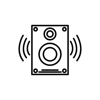 Ses kutusu simgesi. Elektronikle ilgili ikon, teknoloji. çizgi simgesi tarzı. Basit tasarım düzenlenebilir