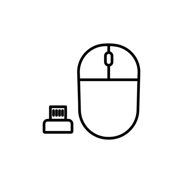Computer Mouse Icon Icon Related Electronic Technology Line Icon Style — Archivo Imágenes Vectoriales