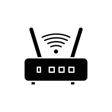 Wireless icon, access point. Icon related to electronic, technology. Solid icon style, glyph. Simple design editable
