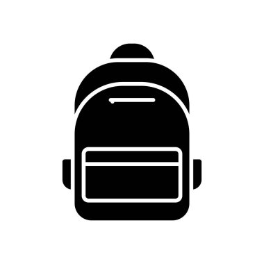 School bag icon. icon related to School supplies, education. glyph icon style, solid. Simple design editable