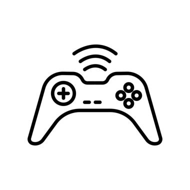 Joystick icon with signal. icon related to technology. smart device. line icon style. Simple design editable