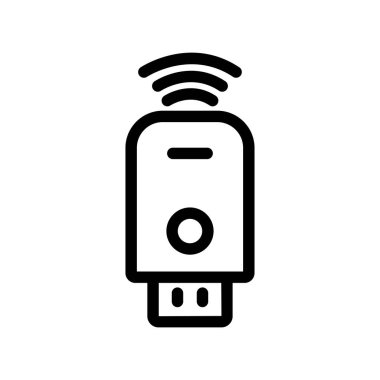 USB icon. icon related to technology. smart device. USB with signal. line icon style. Simple design editable
