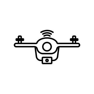 Drone icon. icon related to technology. smart device. drone with signal. line icon style. Simple design editable