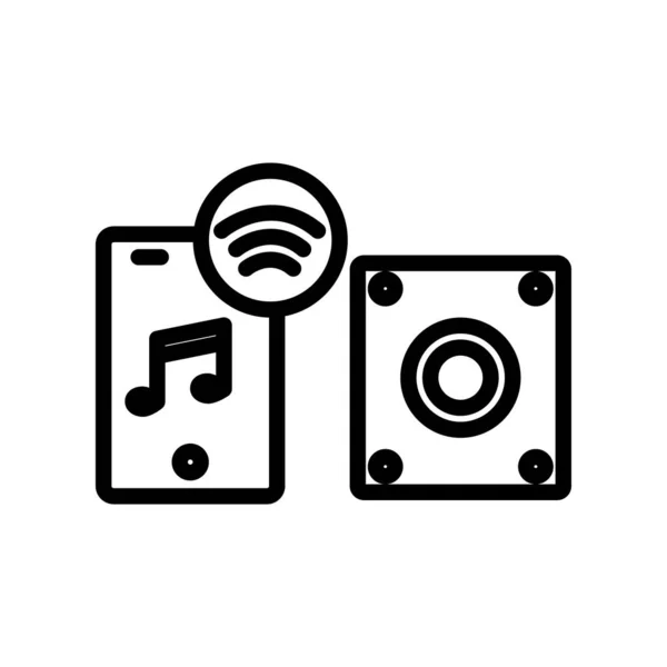 Mobile Phone Icon Sound Box Icon Related Technology Smart Device — Wektor stockowy