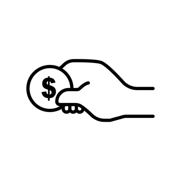 Hand Holding Dollar Icon Icon Related Charity Business Line Icon — Stock Vector