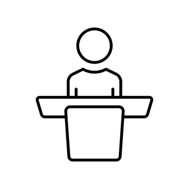 People icon in podium. icon related to, discussion, business. line icon style. Simple design editable