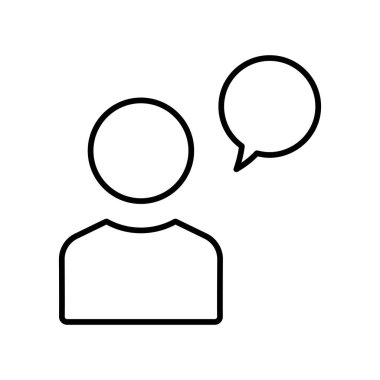 People icon with chat. icon related to discussion, business. line icon style. Simple design editable