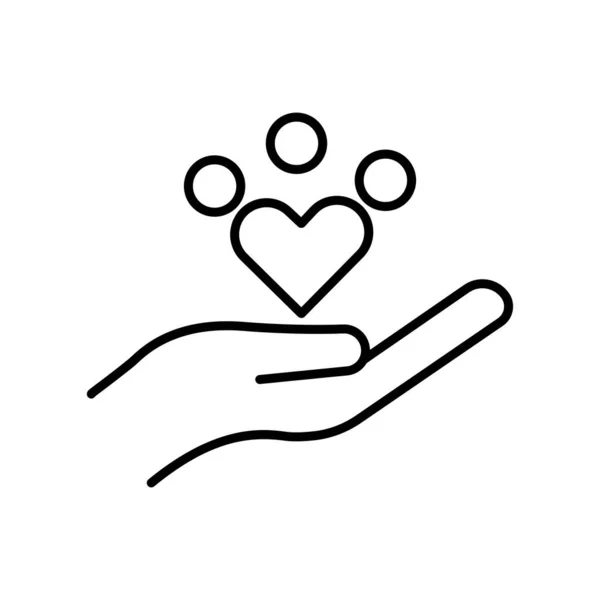 People Icon Heart Hand Icon Related Diversity Togetherness Line Icon — Archivo Imágenes Vectoriales